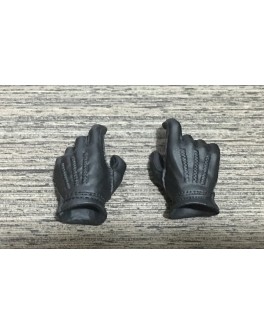 Custom 1/6 Scale Black Gloved Hands Compatible with Hot Toys Male Figure Body